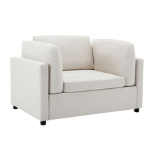 Load image into Gallery viewer, Wide Modern Oversized Armchair With Ottoman Stool, Single Sofa With Lumbar Support, Accent Chair
