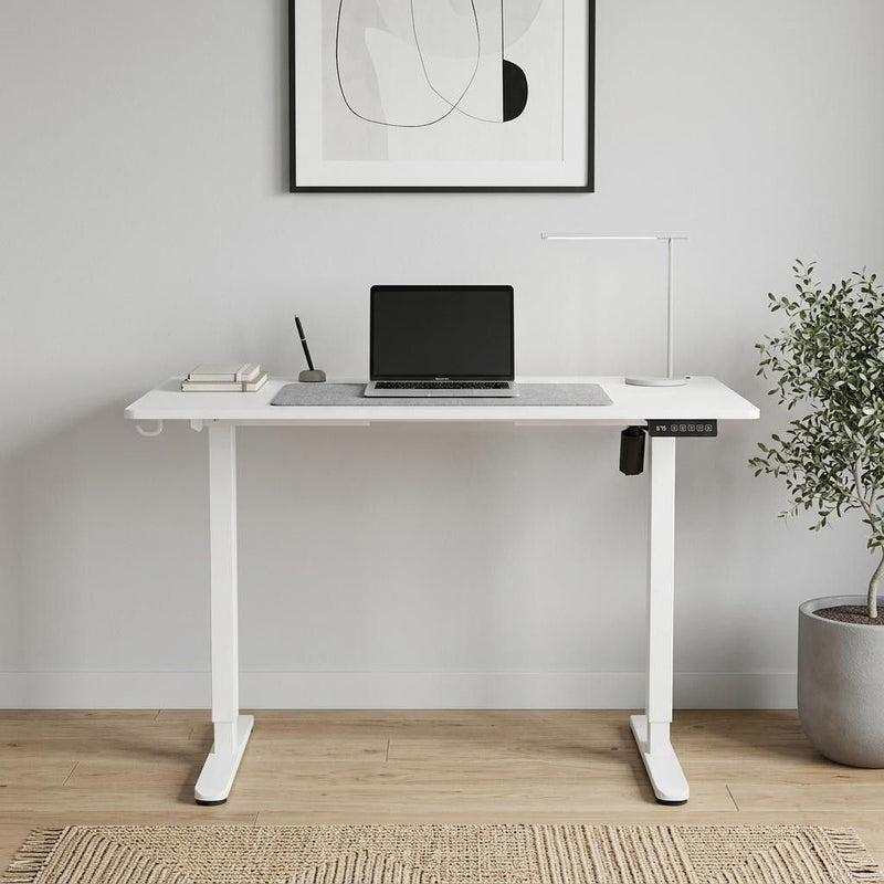 Adjustable T-Shape Standing Desk - White