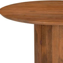 Load image into Gallery viewer, 56" Solid Wood Ribbed Texture Pedestal Base Round Dining Table - Brown
