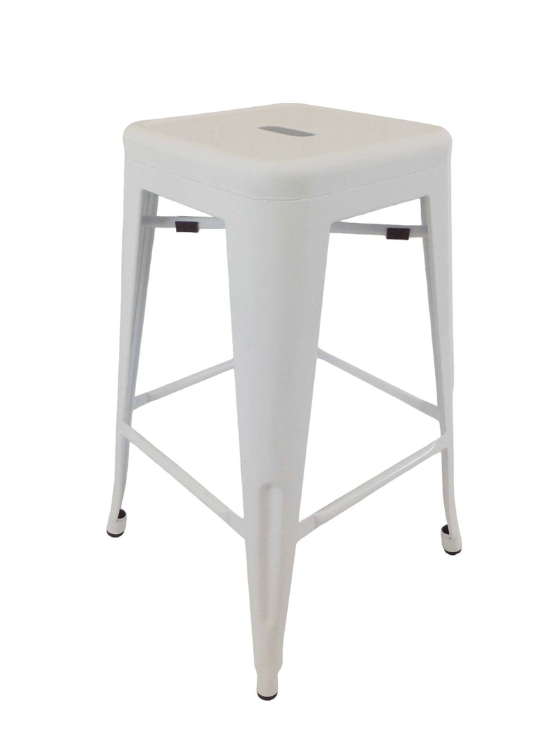 Metal Backless Bar Height Bar Chairs (Set of 4) - White