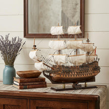 Load image into Gallery viewer, Hand Painted Model Boat (624647) - Dark Brown / Beige
