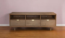 Load image into Gallery viewer, Solid Wood Open Shelving TV Stand - Sand
