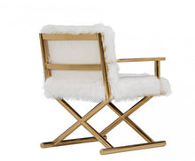 Load image into Gallery viewer, 100% Polyester Arm Chair - White And Gold
