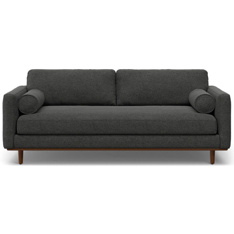 89" Sofa With Brown Legs - Gray