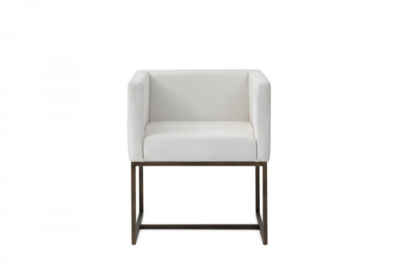 Upholstered Fabric Dining Arm Chair - Off White