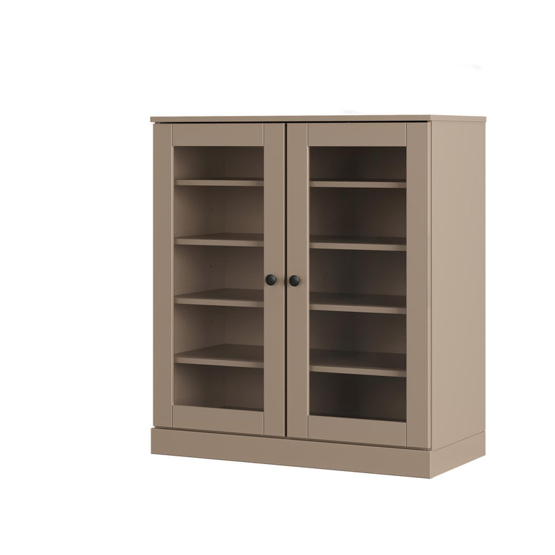 Twenty Pair Solid Woodshoe Storage Cabinet (752339) - Beige