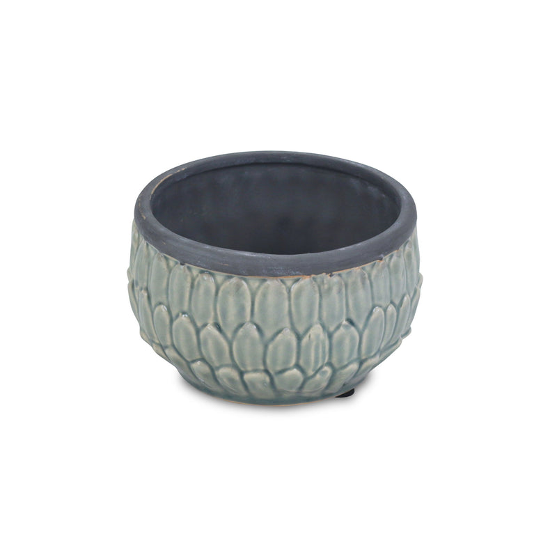 Ceramic Round Pot Planter - Blue