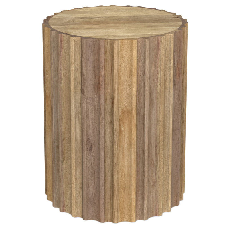 20" Solid Wood Round End Table - Natural