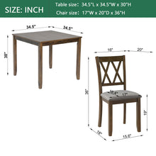 Load image into Gallery viewer, 5 Piece Dining Table Set With 4 Chairs - Walnut
