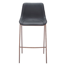 Load image into Gallery viewer, 30" Faux Leather And Steel Bar Height Bar Chairs (Set of 2) - Black / Brown
