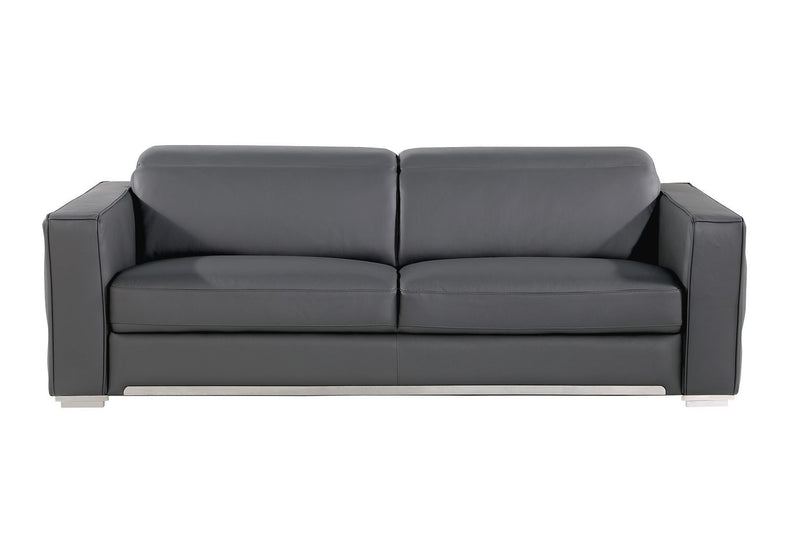 Italian Leather Sofa (720401) - Dark Gray