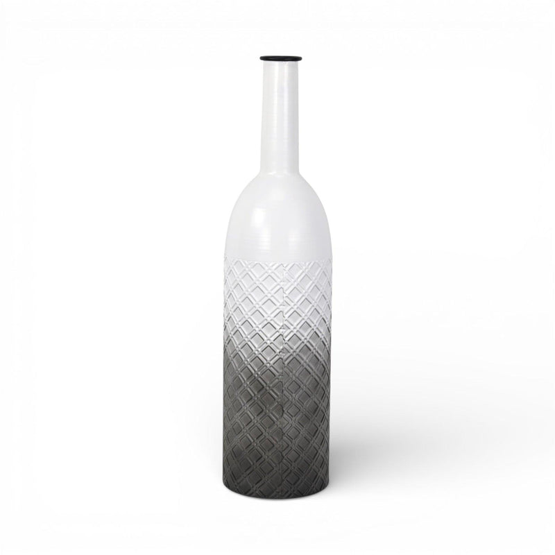 Ombre Cylinder Floor Vase (743364) - White / Gray