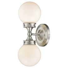 Load image into Gallery viewer, Two Light Wall Sconce With Round Frosted Glass Shade - Silver
