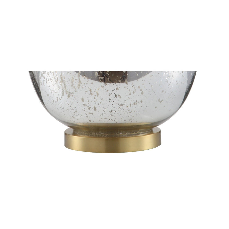 Novelty Table Lamp With Globe Shade - Silver