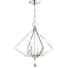 Load image into Gallery viewer, 19" 4 Light Dimmable Chandelier With Shades - Nickel
