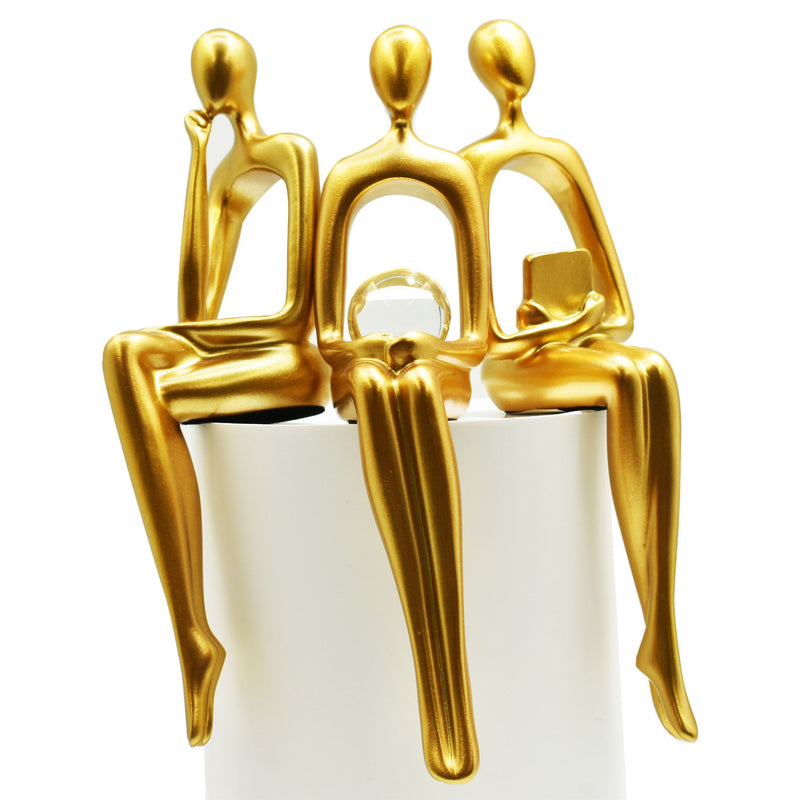 People Tabletop Sculpture (Set of 3) - Gold