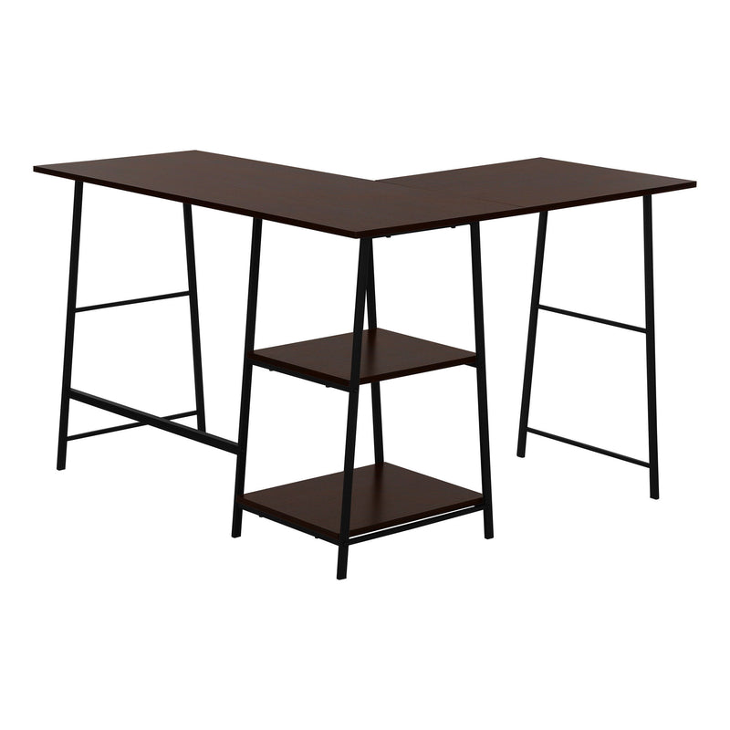 42" Wood And Metal Corner Trestle Computer Desk - Espresso And Black