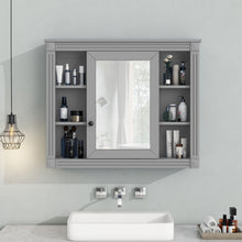 Load image into Gallery viewer, Wall Mounted Bathroom Storage Cabinet With Mirror, Cabinet With 6 Open Shelves And Adjustable Interior
