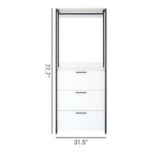 Load image into Gallery viewer, Fiona - Contemporary Wood And Metal Walk In Closet With Drawers
