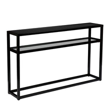 Load image into Gallery viewer, 50" Glass Frame Console Table With Shelves - Black
