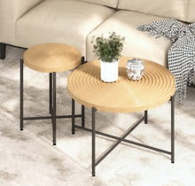 Load image into Gallery viewer, Coffee And End Table Set Waterproof Cover, Distressed Cylindrical Design, Legs Classic Rustic Charm (Set of 2)
