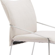 Load image into Gallery viewer, Upholstered Fabric Dining Arm Chairs (Set of 2) - White / Silver
