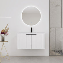 Load image into Gallery viewer, Contemporary Wall Mounted Bathroom Vanity With Resin Double Sink
