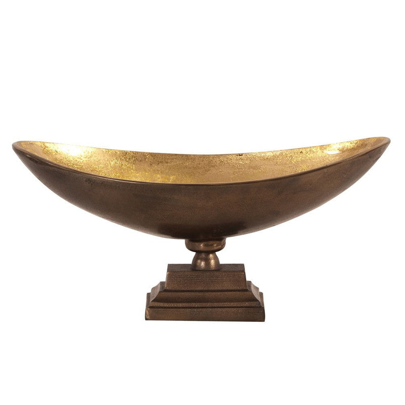 Oblong Footed Centerpiece Bowl - Rust