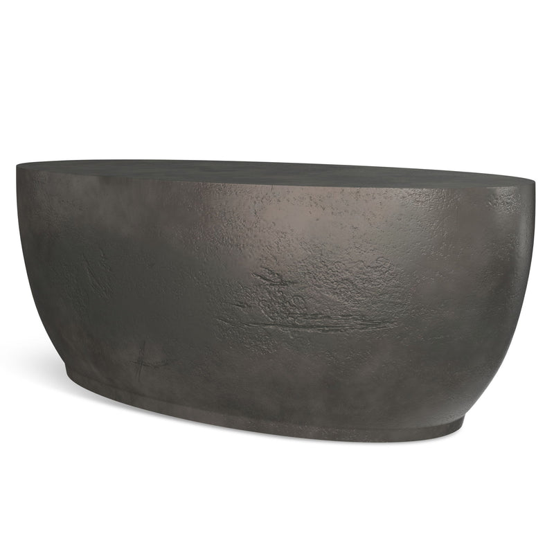Aluminum Oval Solid Coffee Table - Graphite