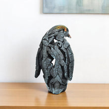 Load image into Gallery viewer, Penguin Tabletop Sculpture - Black / Blue / Orange
