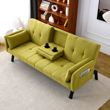 Load image into Gallery viewer, Sofa Bed With Foldable Design And Cup Holder - Green

