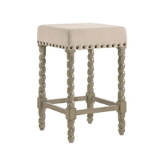 Load image into Gallery viewer, Backless Counter Height Bar Chair With Footrest 24" - Cream and Gray
