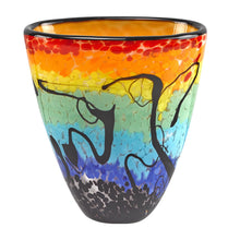 Load image into Gallery viewer, Abstract Oval Murano Table Vase - Red / Blue / Red
