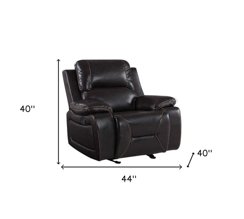 Microsuede Manual Gliding Recliner (329441) - Brown