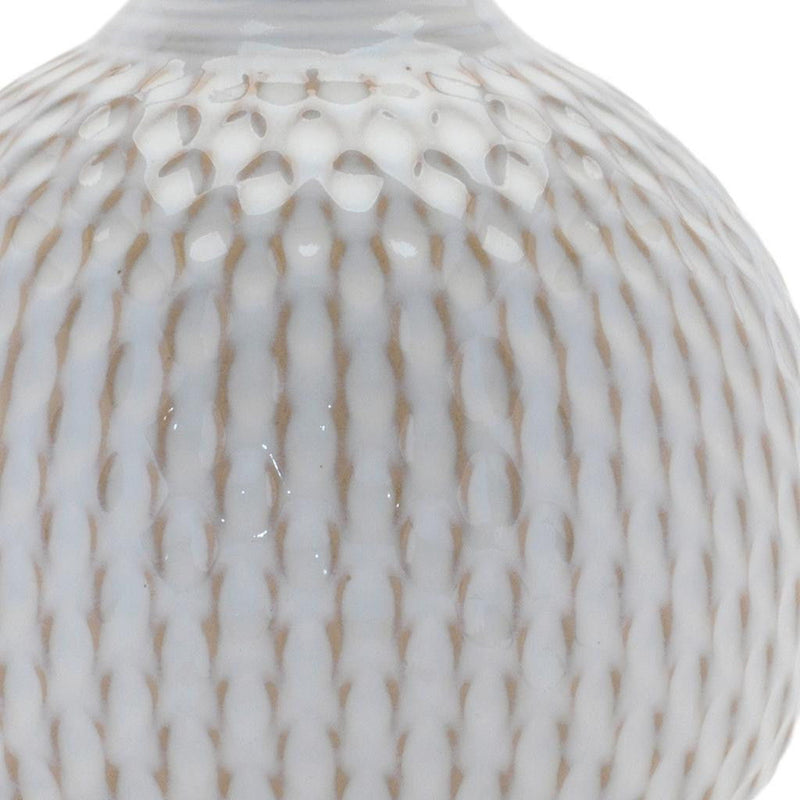 Bud Vases With Sculptural Details (Set of 4) - Natural / Off White