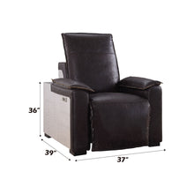 Load image into Gallery viewer, Misezon - Top Grain Leather Power Motion Recliner - Dark Brown
