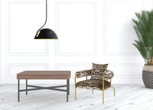 Load image into Gallery viewer, 100% Polyester Animal Print Arm Chair - Beige, Black And Gold
