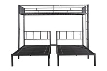 Load image into Gallery viewer, Metal Triple Twin Bunk Bed/ Can Be Separated into 3 Twin Beds/ Sturdy Metal/ Noise Reduced/ Bunk Bed for Three/ Safety Guardrail/ CPC Certified/ No Box Spring Needed
