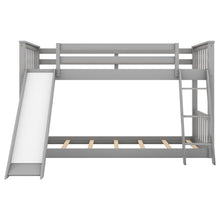 Load image into Gallery viewer, Twin over Twin Bunk Bed with Convertible Slide and Ladder, Gray
