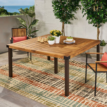 Load image into Gallery viewer, Lankershim - Modern Industrial Dining Table With Acacia Wood Slat Design - Teak

