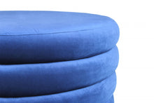 Load image into Gallery viewer, Velvet Tufted Round Cocktail Ottoman - Blue

