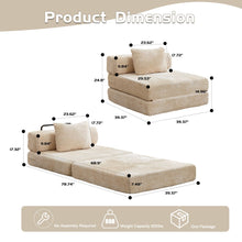 Load image into Gallery viewer, Convertible Floor Sofa Bed With Fixed Shape Frame For Living Room
