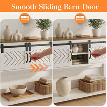 Load image into Gallery viewer, Entryway Table With Sliding Barn Door Storage - White / Oak
