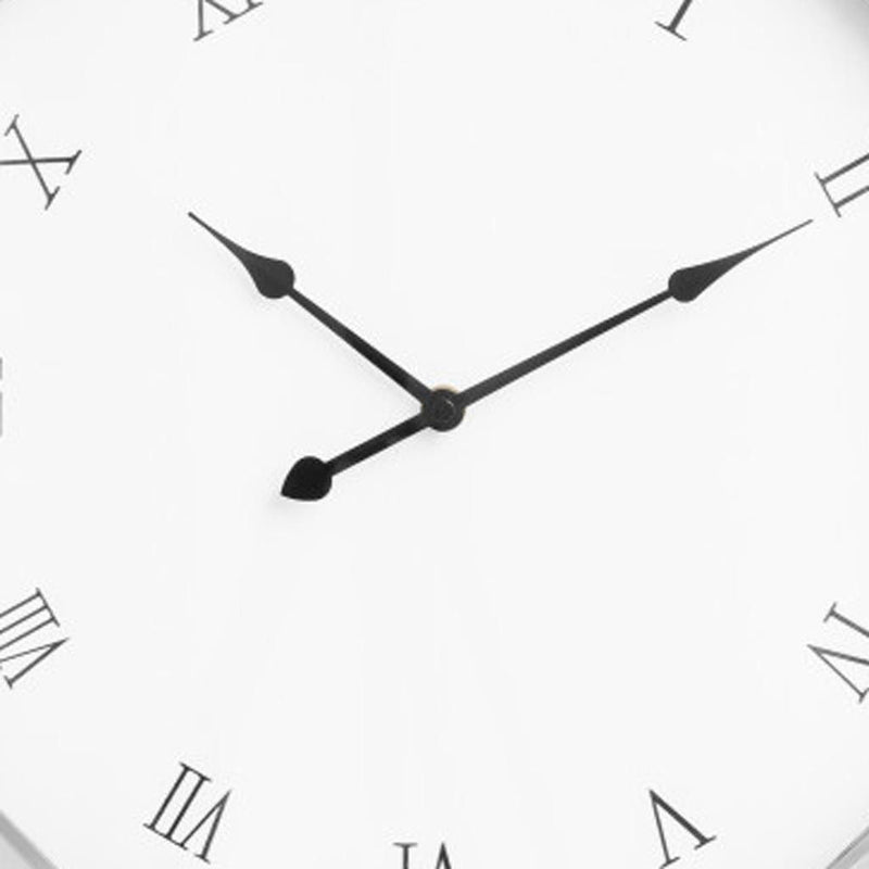 Mirrored Silent Analog Geometric Wall Clock (635637) - Silver