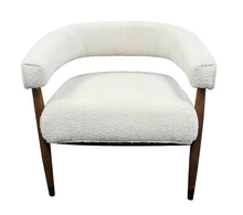 Load image into Gallery viewer, Polyester Blend And Brown Solid Color Arm Chair - Ivory
