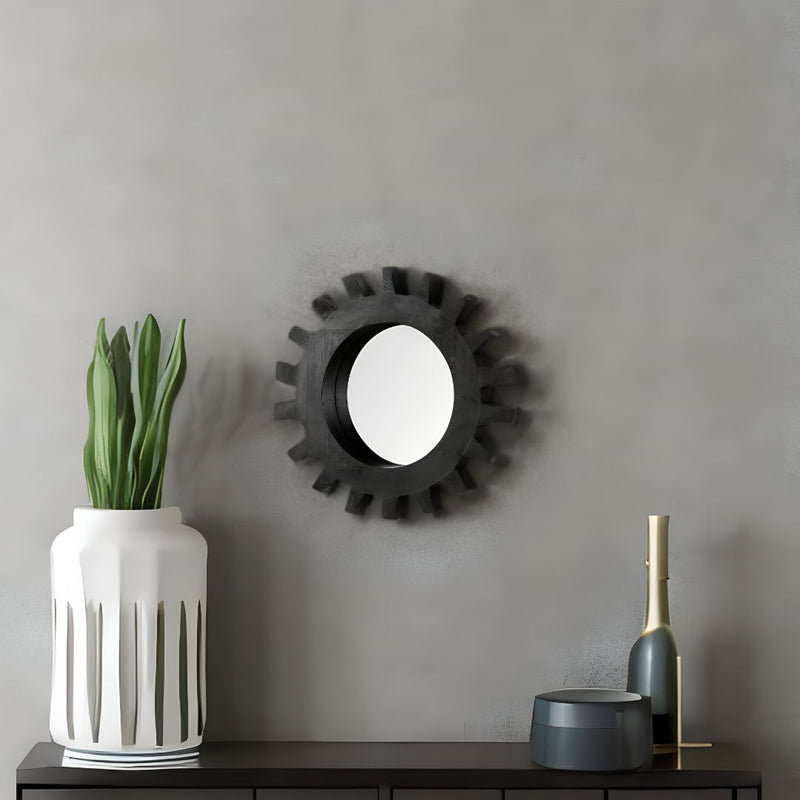 17" Abstract Framed Accent Mirror - Black