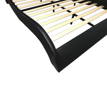 Load image into Gallery viewer, Faux Leather Upholstered Platform Bed Frame with led lighting, Bluetooth connection to play music control, Backrest vibration massage, Curve Design, Wood Slat Support, Exhibited Speakers,Queen
