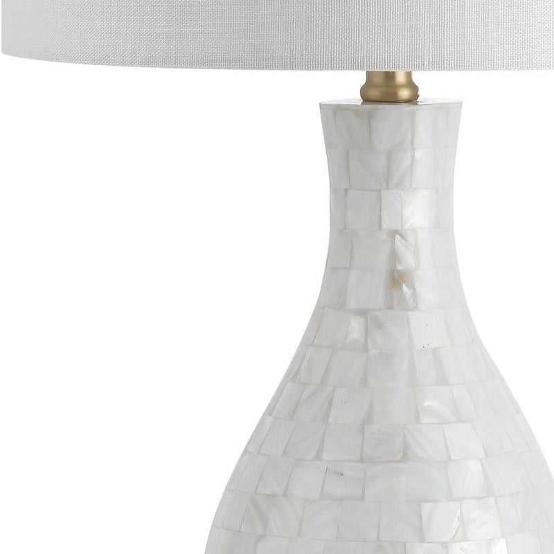 27" Novelty Table Lamp LED With Drum Shade - White