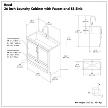 Load image into Gallery viewer, Reed - Deluxe Laundry Cabinet With Pull-Out Faucet And Stainless Steel Sink
