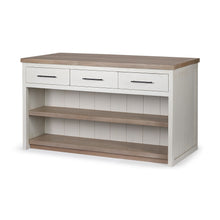 Load image into Gallery viewer, Two Tone Wooden Kitchen Island With 3 Drawers - Brown / White
